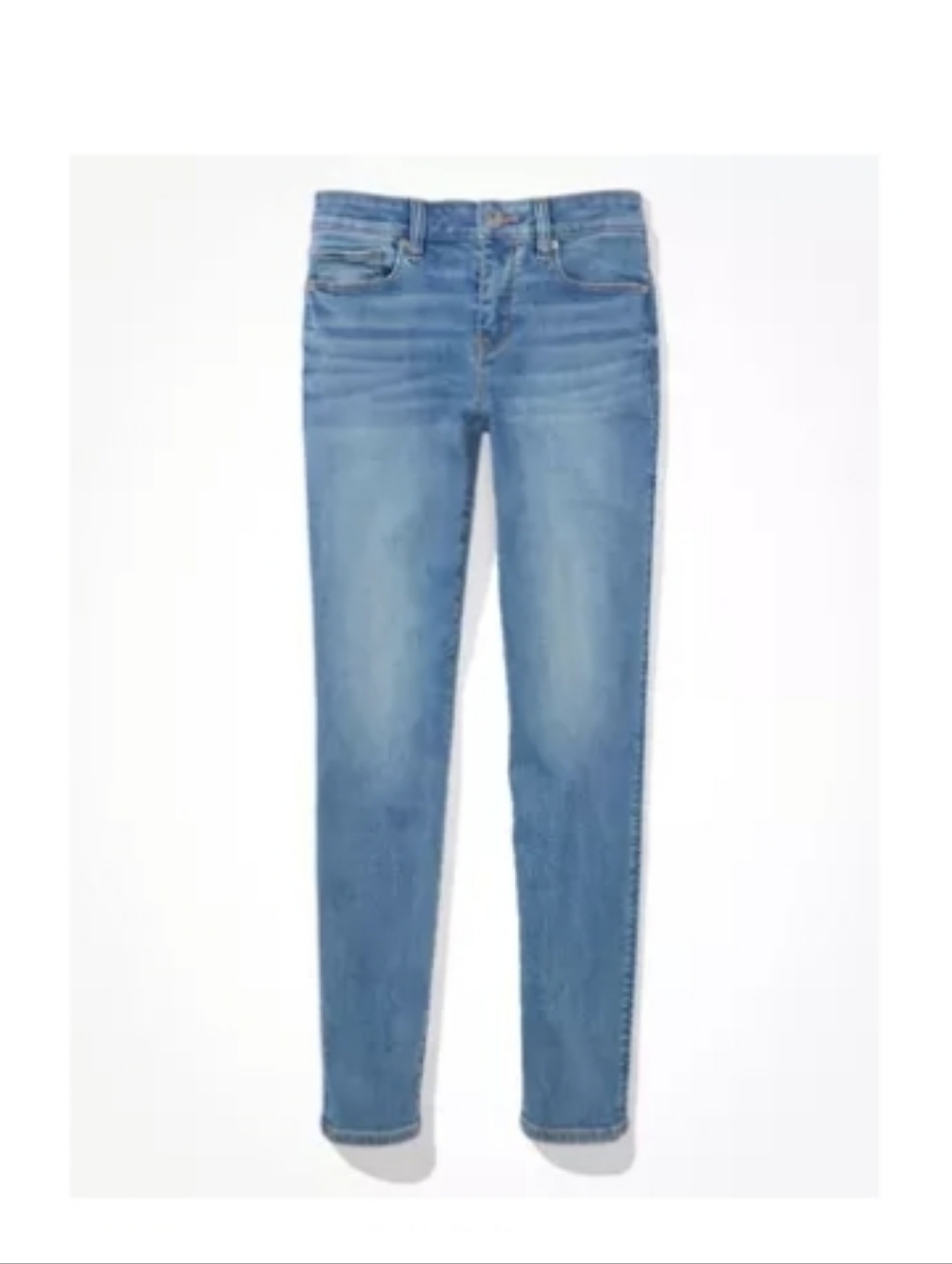 American Eagle Jeans Skinny Next Level Stretch Med Wash Blue 14 Short